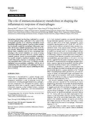 The role of immunomodulatory metabolites in shaping the inflammatory response of macrophages.